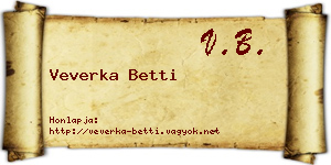 Veverka Betti névjegykártya